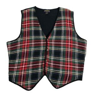 Vintage 90s Specialty Collection Sweater Vest XL 1X Plaid Knit‎ Retro Cabincore